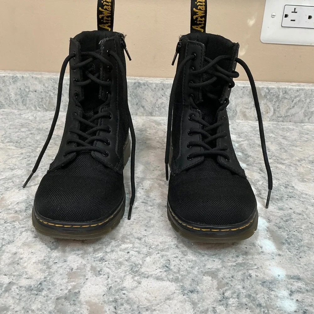 Dr. Martens Combs J Boots Size 4M 5L Black Nylon Tactical Side Zip Combat Boot